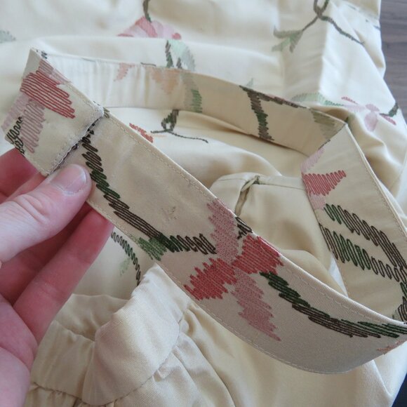 VINTAGE OSCAR DE LA RENTA Tafetta Floral Embroidered Maxi Skirt Wedding - US 4 - Picture 12 of 15